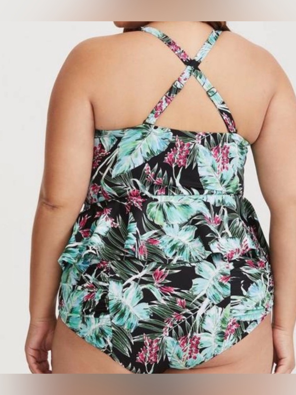 Torrid Swim Vixen Tropical Peplum Tankini / 12 / Push Up / Shapewear / Swim - Picture 3 of 11